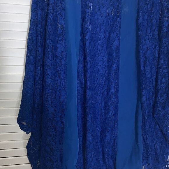 NWT Blue Sheer Lace Double Layered Floaty Top Size 3X - Picture 12 of 16